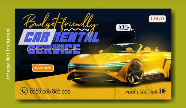 Diseño de plantillas de anuncios web de alquiler de automóviles