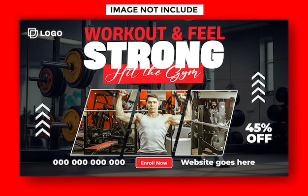 Diseño de plantillas de anuncios web de banners para gimnasios