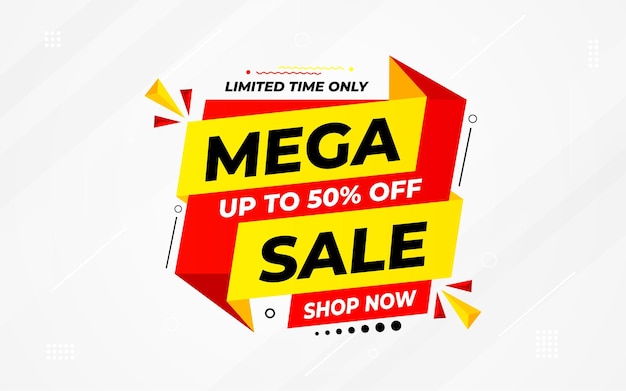 Diseño de plantillas de banners de mega venta para la web o las redes sociales Cartel de venta moderno Banner de venta de descuento