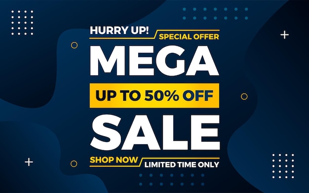 Diseño de plantillas de banners de mega ventas para la web o las redes sociales póster de ventas modernas banner de ventas de descuento