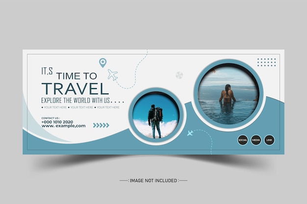 Diseño de plantillas de banners de portada de Facebook para viajes y turismo