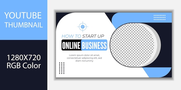 Vector diseño de plantillas de banners web de miniaturas de youtube para negocios corporativos