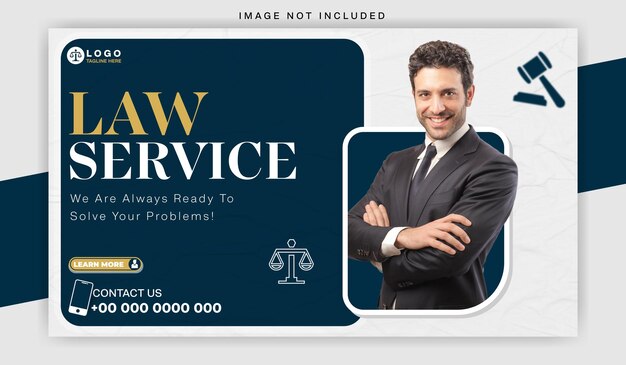 Diseño de plantillas de banners web para la promoción de anuncios de servicios de bufetes de abogados