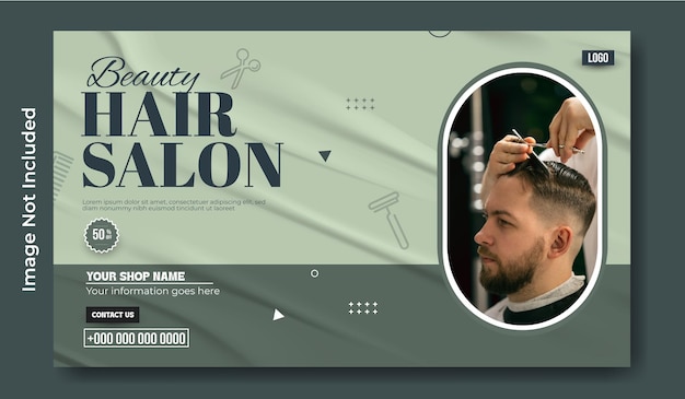 Diseño de plantillas de banners web promocionales para anuncios de cortes de cabello profesionales