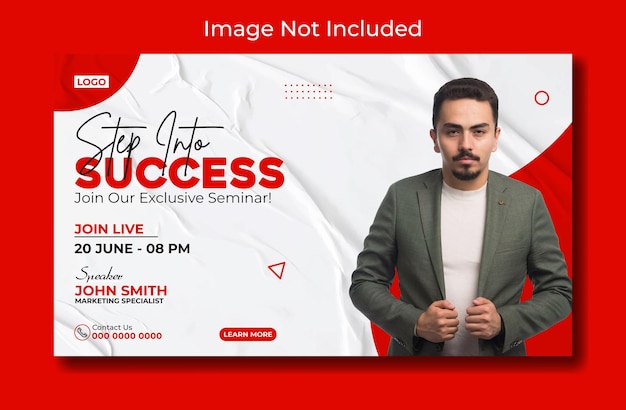 diseño de plantillas de banners web promocionales para seminarios web de negocios