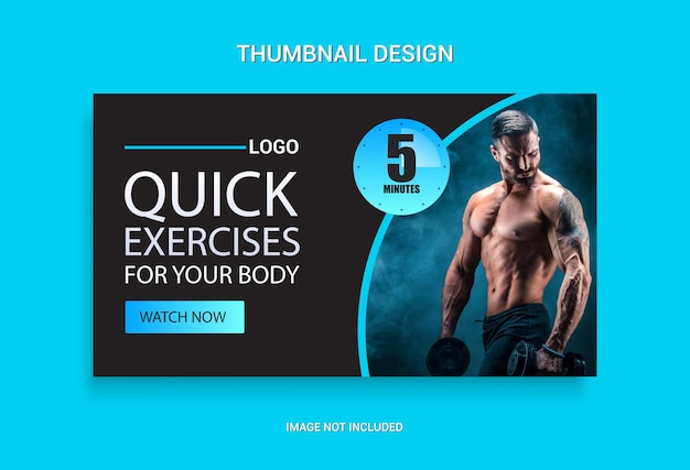 Diseño de plantillas de banners de YouTube para el gimnasio
