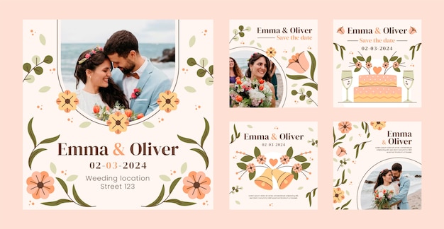 Vector diseño de plantillas para bodas