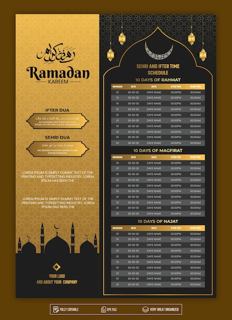 Diseño de plantillas para el calendario de Ramadán