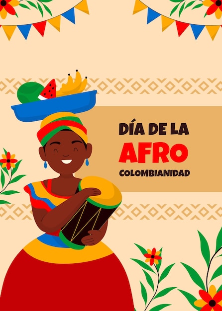 Vector diseño de plantillas de carteles de celebración de la afrocolombianidad