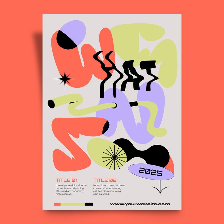 Diseño de plantillas de carteles de forma abstracta