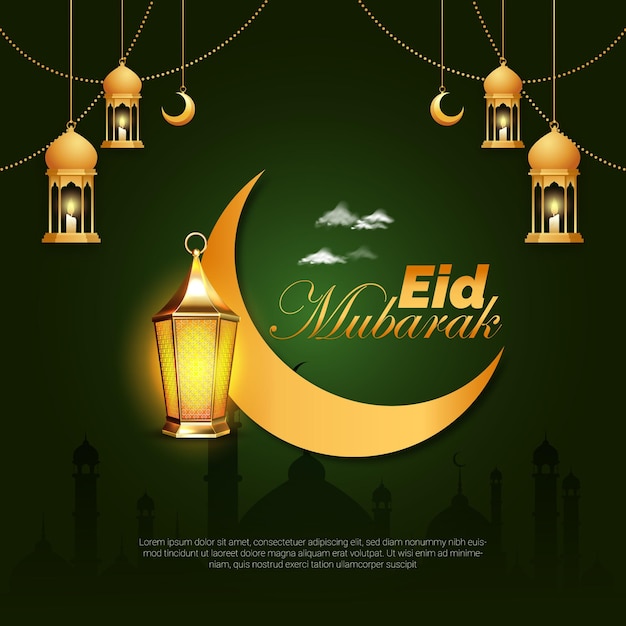 Diseño de plantillas para la celebración de Eid Mubarak Fondo de Eid