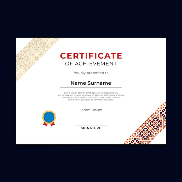 Diseño de plantillas de certificados geométricos orientales