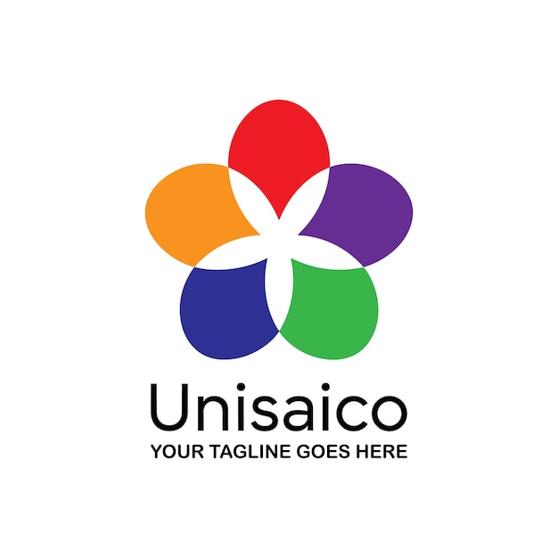 Diseño de plantillas coloridas para el logotipo de Unisaico