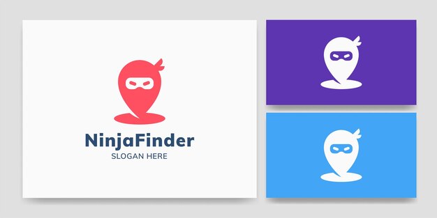 Diseño de plantillas de concepto de logotipo Ninja Location Finder
