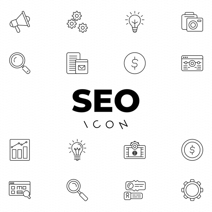 diseño de plantillas de conjunto de iconos SEO