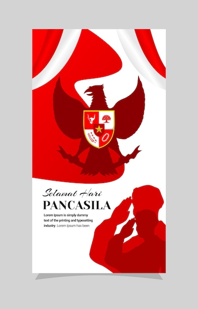 Vector diseño de plantillas para conmemorar el día de la pancasila