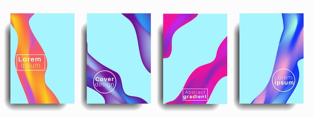 Diseño de plantillas de cubiertas modernas Conjunto de formas de degradado abstractas de moda para revistas de presentación Volantes Informes anuales Carteles y tarjetas de visita Vector EPS 10