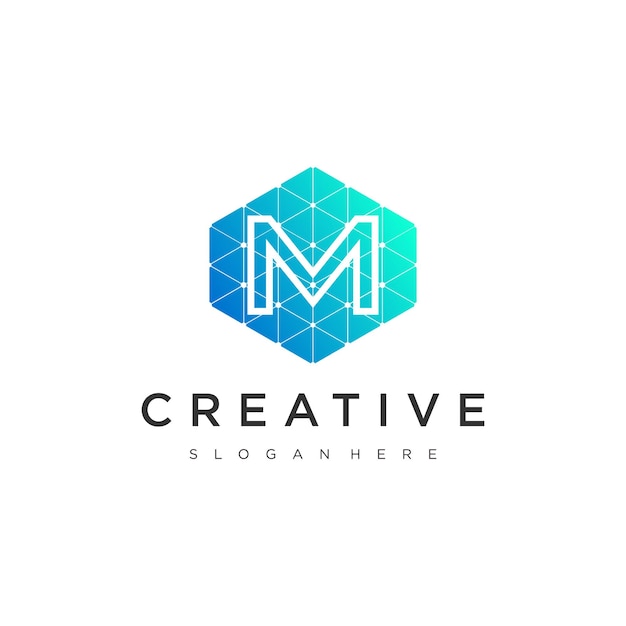 Diseño de plantillas de diseño vectorial de la letra inicial M del logotipo