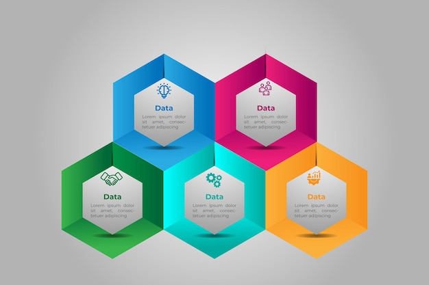 Diseño de plantillas de elementos infográficos de negocios de Vector eps