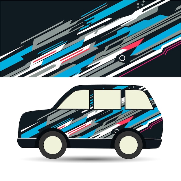Diseño de plantillas de envoltura de automóviles modernos abstractos Diseño vectorial