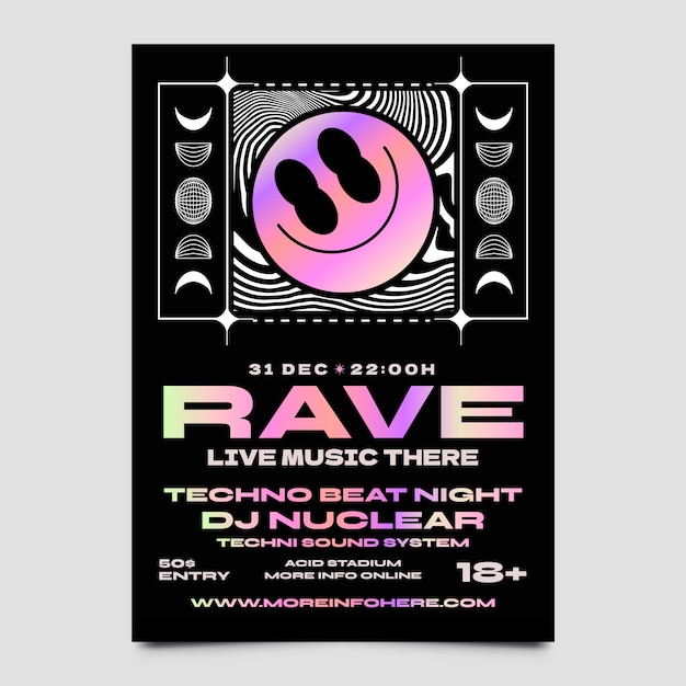 Diseño de plantillas de fiestas Rave