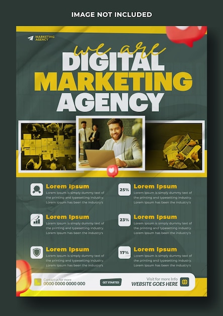 Diseño de plantillas de folletos de marketing digital