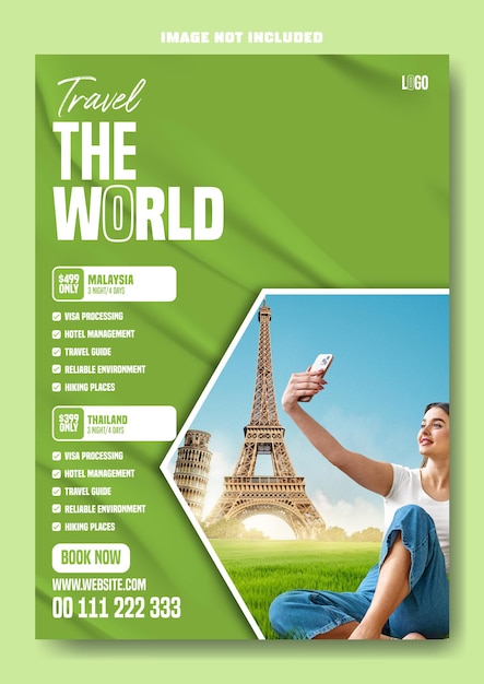 Diseño de plantillas de folletos promocionales para anuncios de viajes