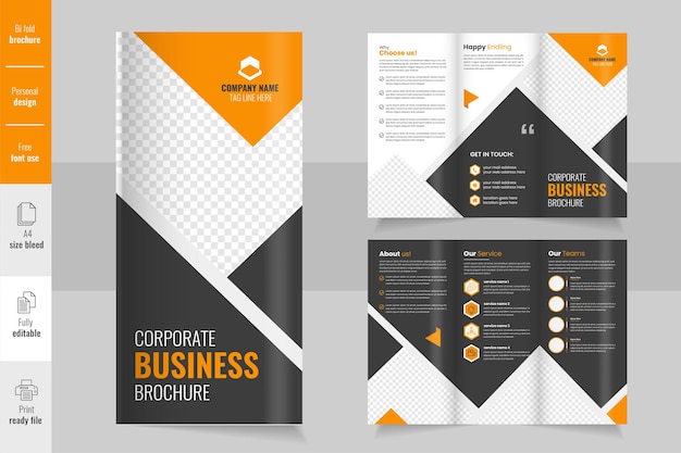 Diseño de plantillas de folletos triples para empresas