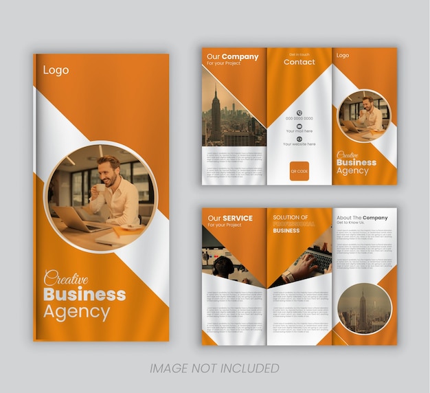 Diseño de plantillas de folletos triples de negocios creativos corporativos
