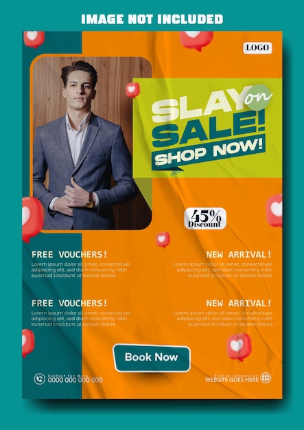 Diseño de plantillas de folletos de ventas de moda