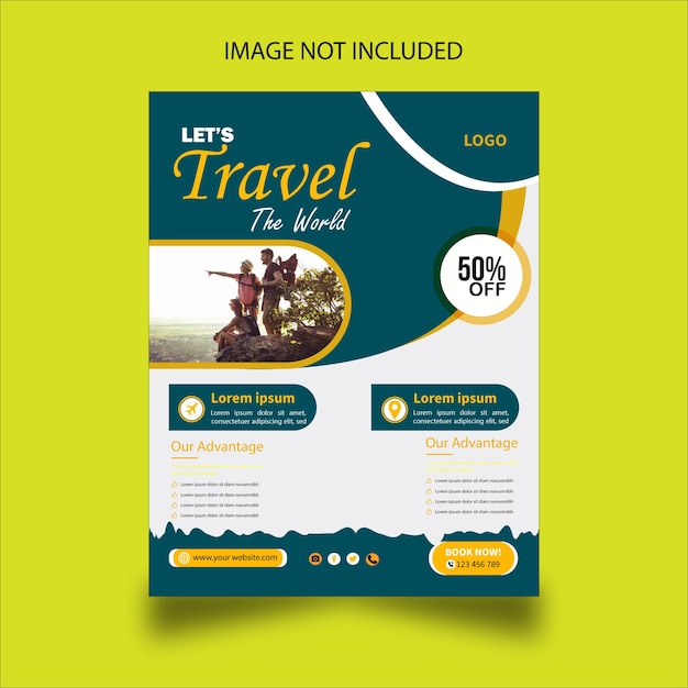 Diseño de plantillas de folletos de viajes vectoriales y carteles de agencias de viajes