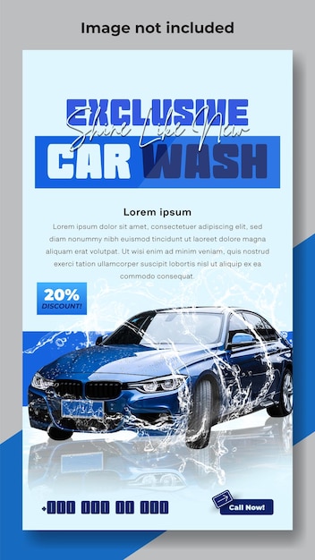 Diseño de plantillas de historias de lavado de coches