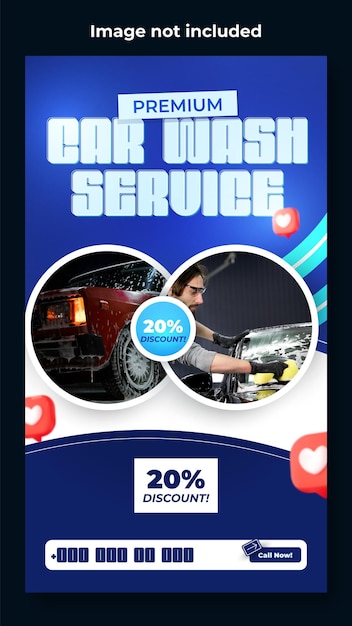 Diseño de plantillas de historias de lavado de coches