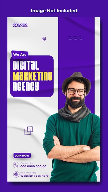 Diseño de plantillas de historias de marketing digital