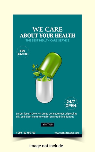 Diseño de plantillas de historias de medios sociales de salud médica