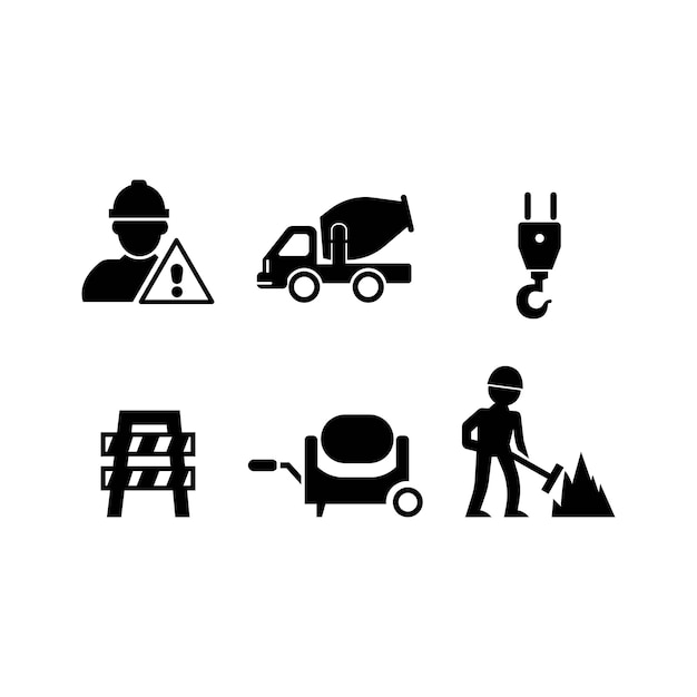 diseño de plantillas de iconos de construcción