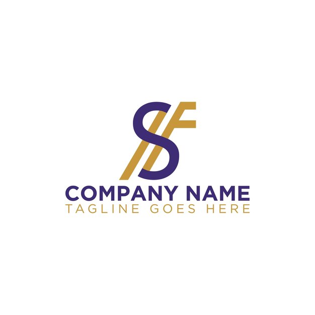 Diseño de plantillas de íconos de logotipos vectoriales modernos de letras SF