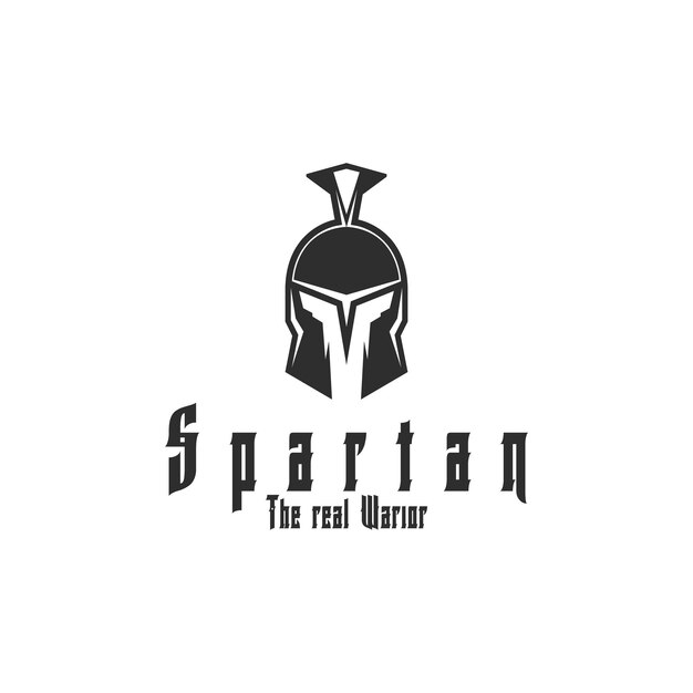 Diseño de plantillas de ilustración del icono vectorial del logotipo de Spartan helmet warior