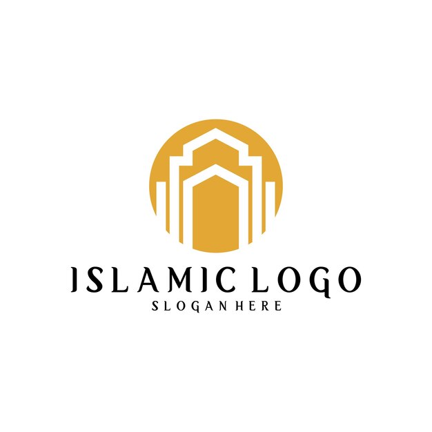 diseño de plantillas de ilustración de íconos vectoriales de logotipo islámico