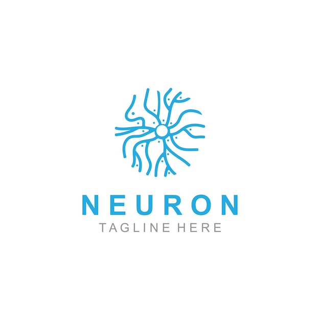 Diseño de plantillas de ilustración de moléculas abstractas sanas con logotipo de neurona o célula nerviosa