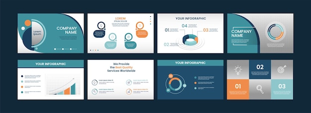 Diseño de plantillas de infografía empresarial con gráfico de diagrama en ocho opciones.