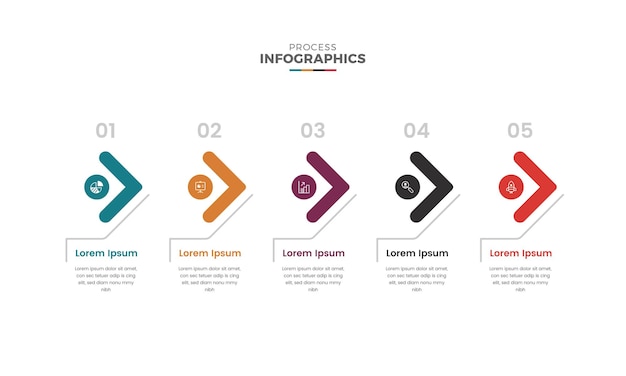 Diseño de plantillas de infografías empresariales modernas y coloridas para presentaciones