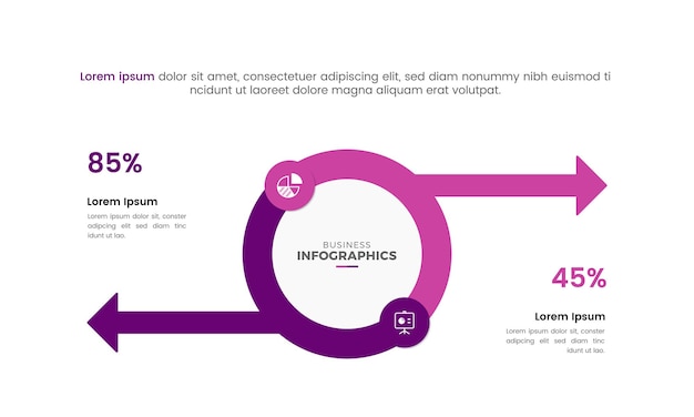 Diseño de plantillas de infografías empresariales modernas y coloridas para presentaciones