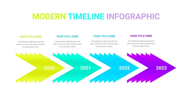 Diseño de plantillas de infografías de línea de tiempo de negocios modernas