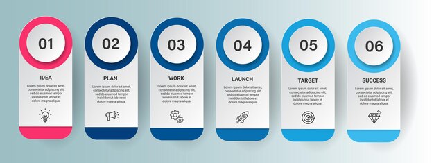 Diseño de plantillas infográficas de la línea de tiempo del negocio