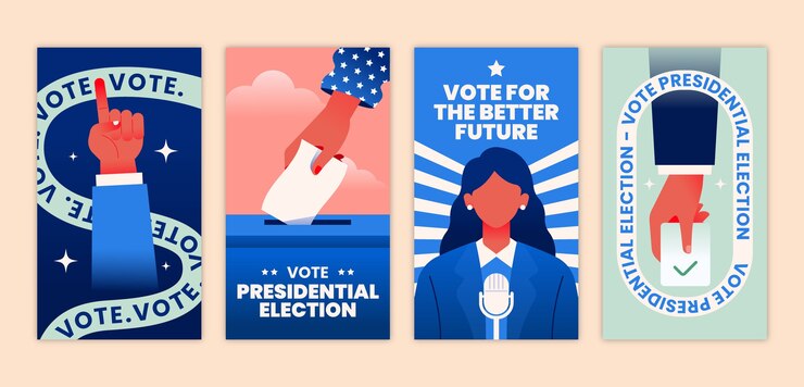 Diseño de plantillas de Instagram para el voto de gradiente