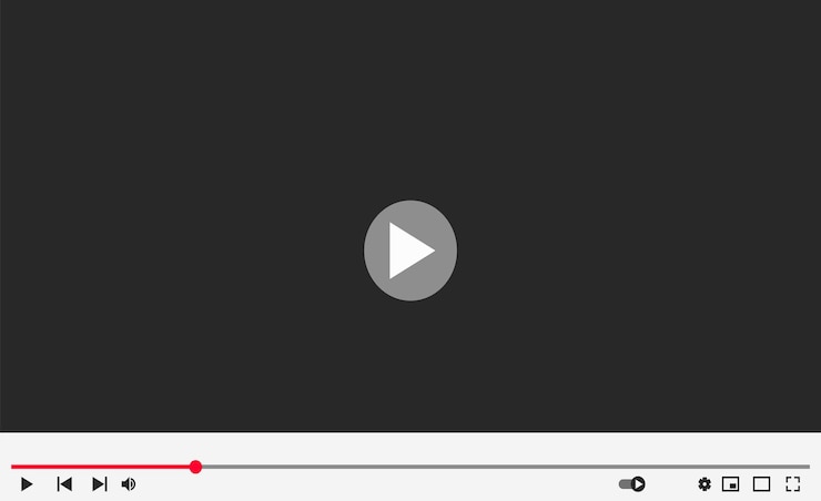Vector diseño de plantillas de interfaz de reproductor de video