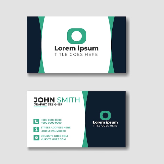 Diseño de plantillas limpias profesionales para tarjetas de visita con el logotipo de la empresa Vector de tarjeta de visita creativa