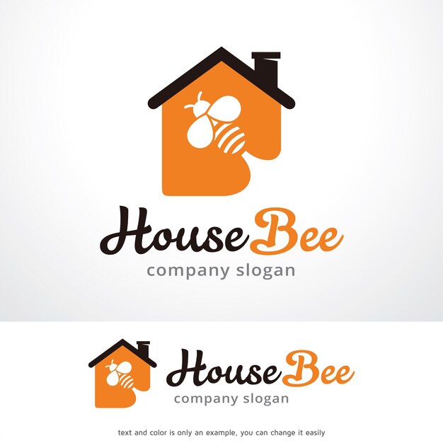 Diseño de plantillas de logotipo de casa de abejas Vector Emblema Diseño de concepto Símbolo creativo Icono