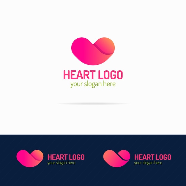 Diseño de plantillas para el logotipo del conjunto de corazones. ilustración vectorial